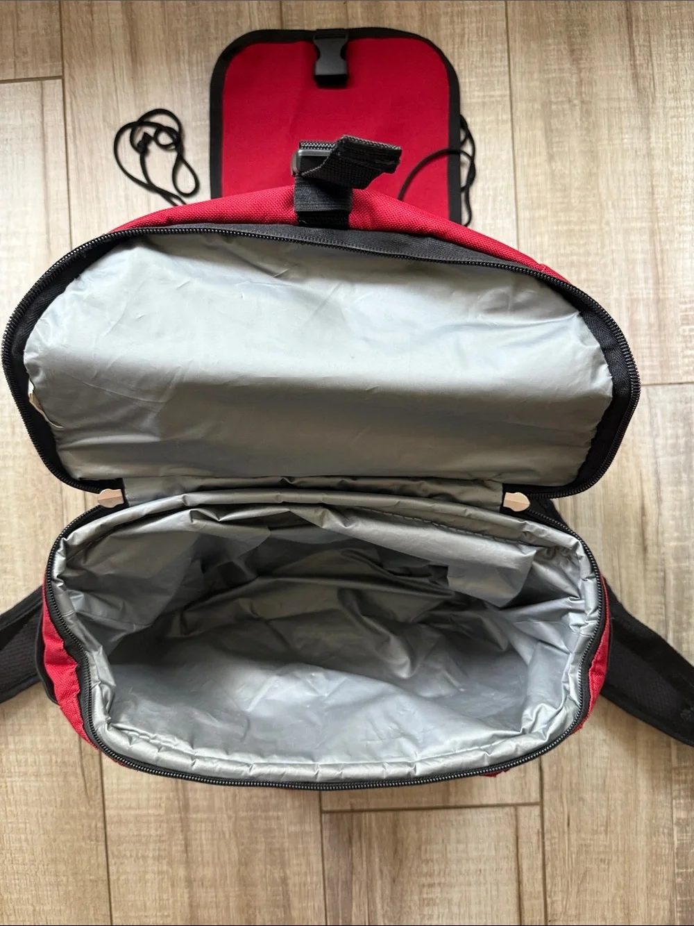 ONIVA Picnic Time Red Backpack Cooler Dual Compartment Insulated Bag